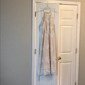 Cream/White Floral & Lace Maxi Dress